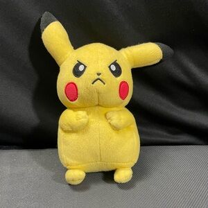Pokémon Tomy Pikachu Plush Toy Stuffed Animal Frowning Angry 2017 Yellow 8" Inch